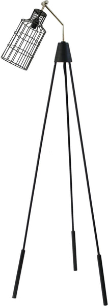 Desi Floor Lamp Black With Silver Neck