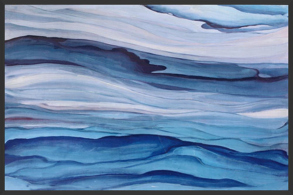 Blue Bands Wall Décor With Frame