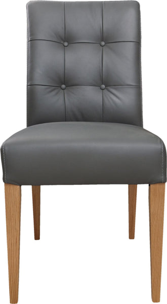 Marcelle Leather Side Chair GREY-M2