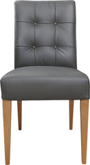 Marcelle Leather Side Chair GREY-M2