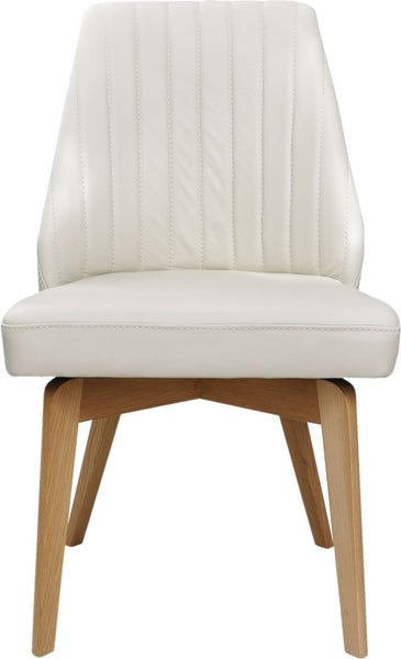 Nadine Leather Side Chair WHITE-M2