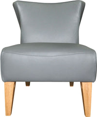 Quentin Leather Side Chair Grey
