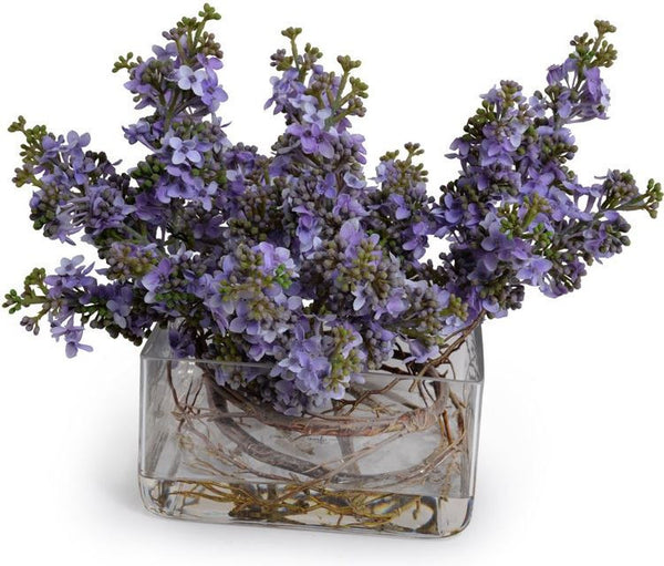 Faux Fresh Lilac Spray Vase