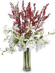 Winterberry, Gloriosa Lily, Amaryllis Bouquet
