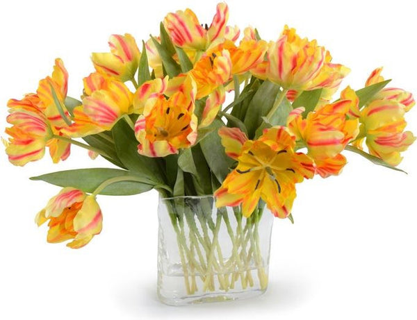 Yellow red Tulips arrangement