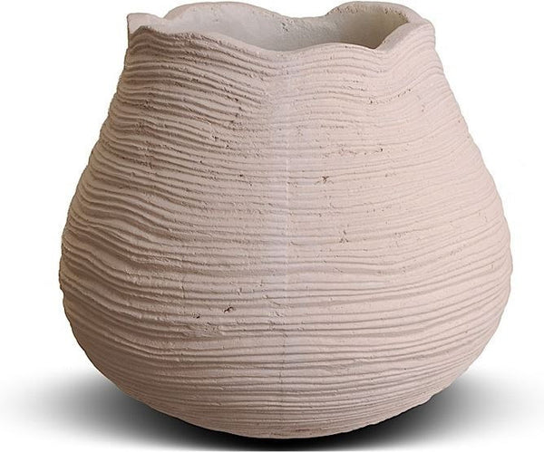 Ribbed Concrete Urn