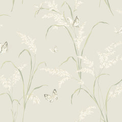 York AB1815 Black & White Tall Grass W/Butterflies Wallpaper