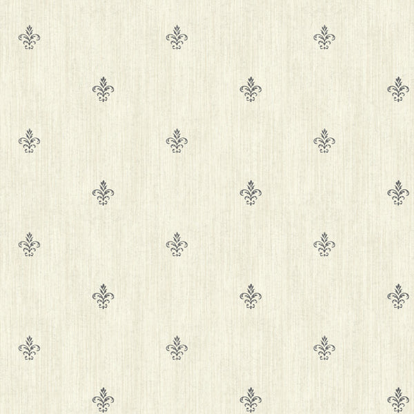 York AB1863 Black & White Cabana Fleur De Lis Wallpaper