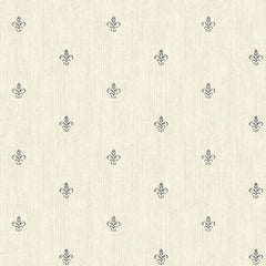 York AB1863 Black & White Cabana Fleur De Lis Wallpaper