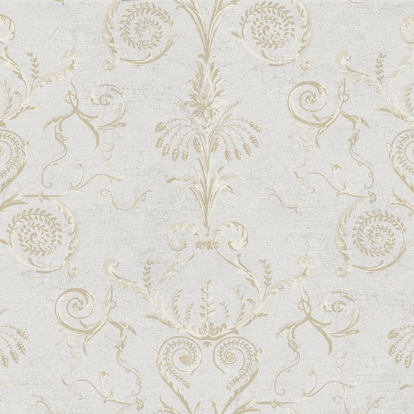 York AB1941 Black & White Neo Classic Damask Wallpaper