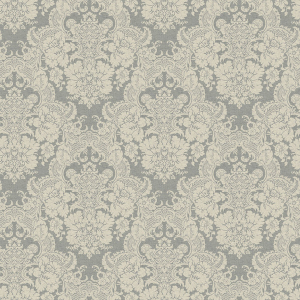 York AB2075 Black & White Document Damask Wallpaper