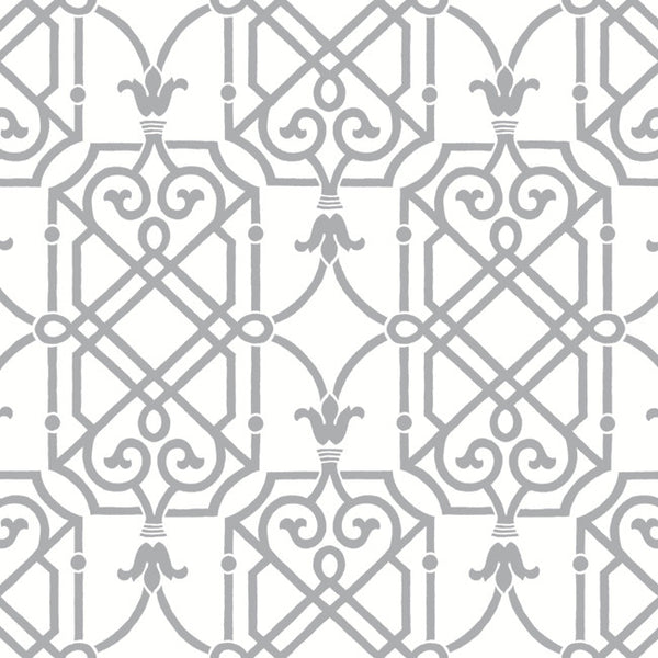 York AB2146 Black & White Geometric Lattice Wallpaper
