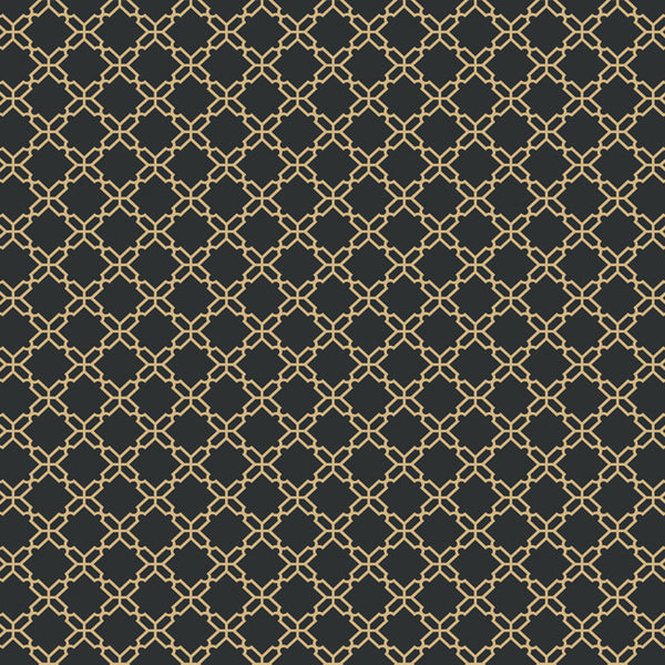 York AB2157 Black & White Geometric Trellis Wallpaper
