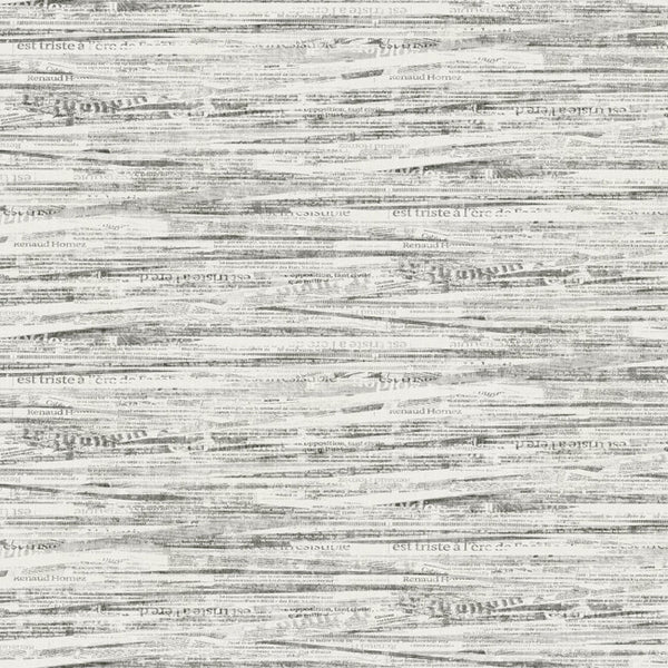 York AB2179 Black & White Newsprint Wallpaper