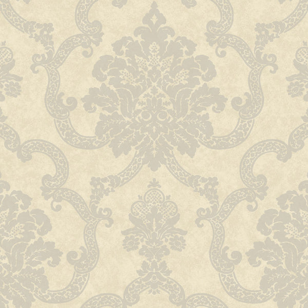 York AB2184 Black & White Decorative Damask Wallpaper