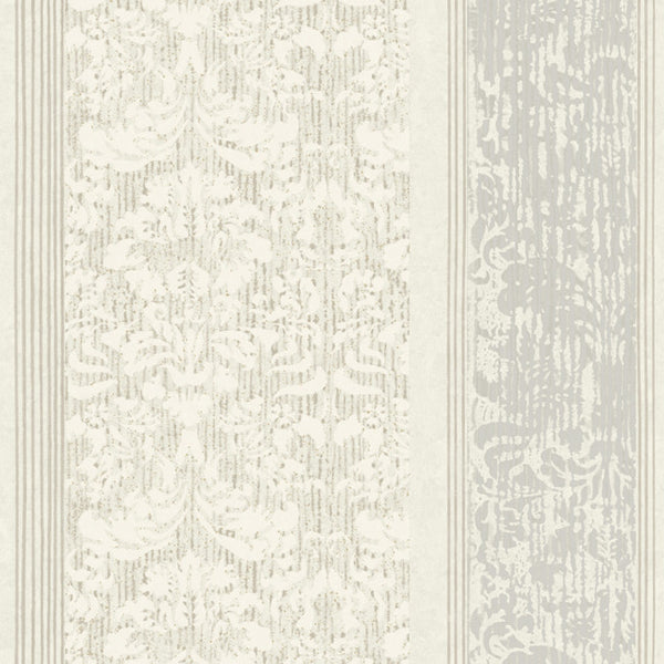 York AB2189 Black & White Damask Stripe Wallpaper