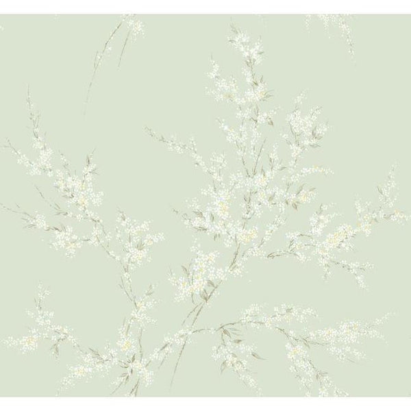 York AD8154 Green Book Floral Spray Wallpaper
