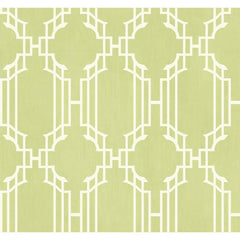 York AD8193 Green Book Trellis With Stripe Wallpaper