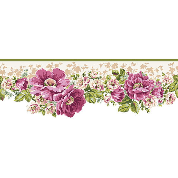York Wallpaper AK7408B Ashford House Blooms Victorian Garden Border