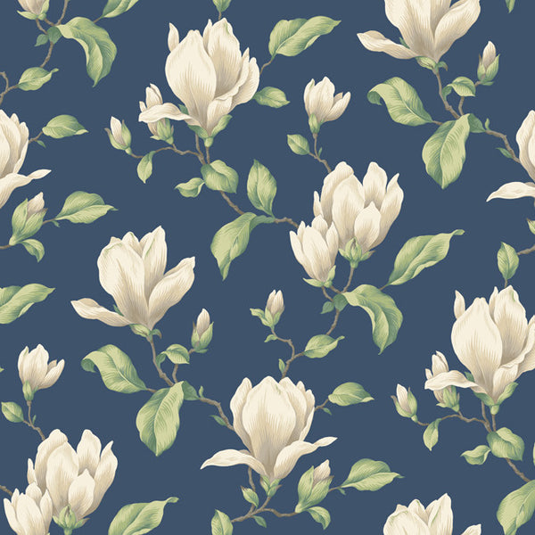 York AK7422 Ashford House Blooms Magnolia Branch Wallpaper