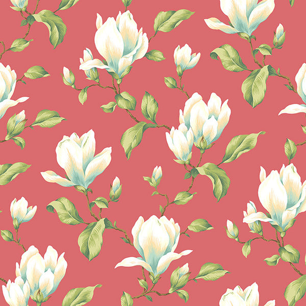 York AK7423 Ashford House Blooms Magnolia Branch Wallpaper