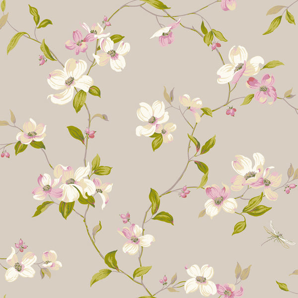 York AK7430 Ashford House Blooms Dogwood Wallpaper