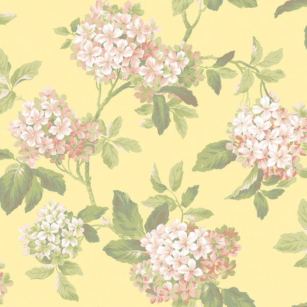 York AK7443 Ashford House Blooms Hydrangea Wallpaper
