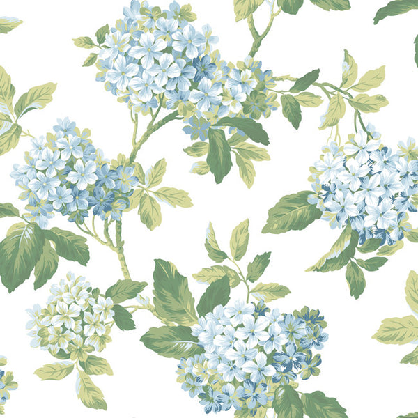 York AK7445 Ashford House Blooms Hydrangea Wallpaper