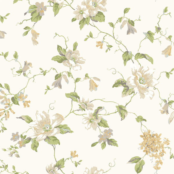 York AK7452 Ashford House Blooms Magnolia Wallpaper