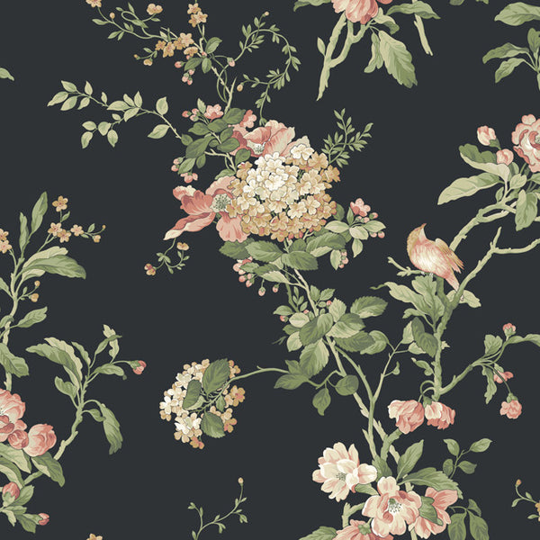York AK7500 Ashford House Blooms Flower Vine Wallpaper