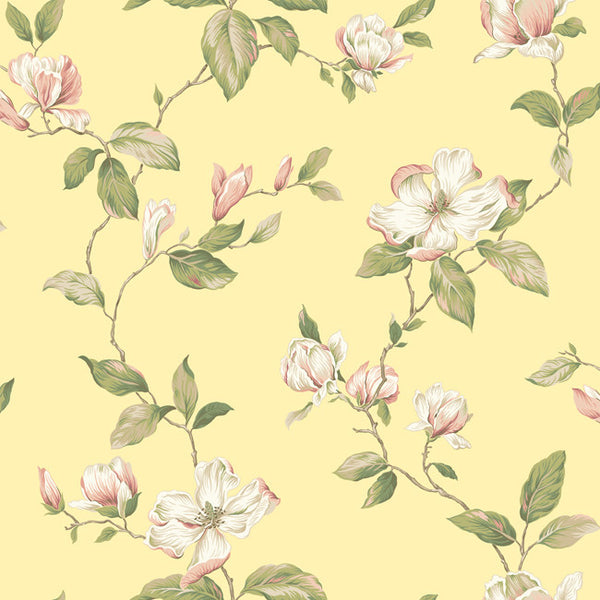 York AK7508 Ashford House Blooms Magnolia Wallpaper