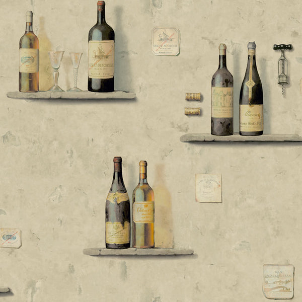 York AM8813 American Classics Wine Bottle/Niche Wallpaper