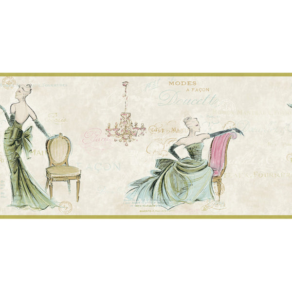 York Wallpaper AM8836B American Classics Coctail Party Border