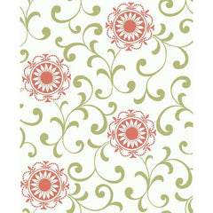 York AP7457 Green Book Medallion With Scroll Wallpaper