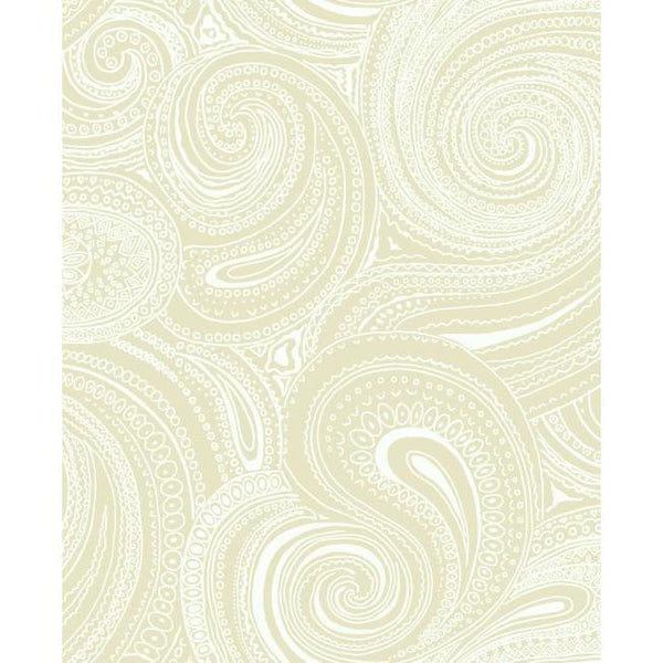 York AP7472 Beige Book Paisley Swirl Wallpaper
