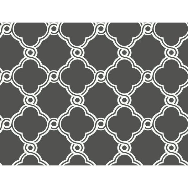 York AP7490 Black & White Open Trellis Wallpaper