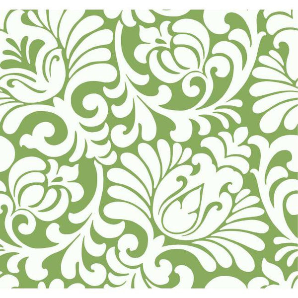York AP7499 Green Book Tulip Damask Wallpaper