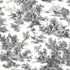 York AT4228 Black & White Campagne Toile Wallpaper