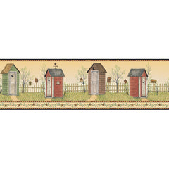 York Wallpaper BG1620BD Border Portfolio II Country Outhouse Border