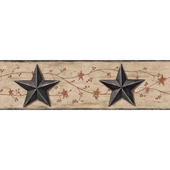 York Wallpaper BG1632BD Border Portfolio II Barn Star & Vine Border