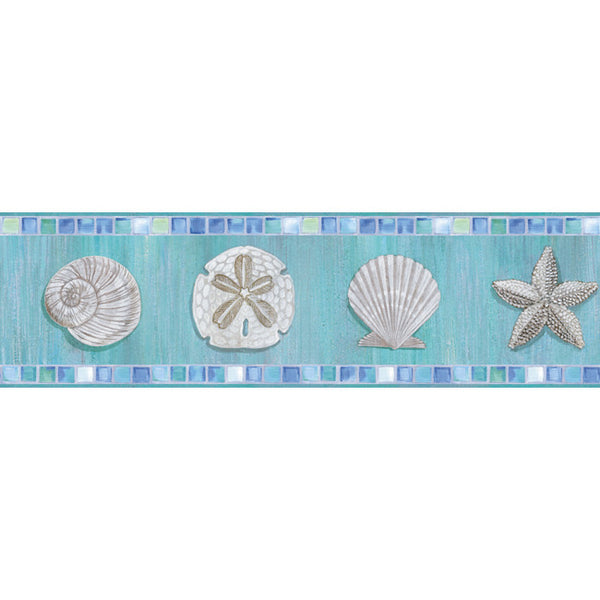 York Wallpaper BG1645BD Border Portfolio II Ocean Mosaic Border