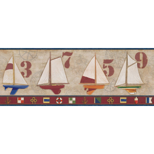 York Wallpaper BG1653BD Border Portfolio II Racing Yacht Border