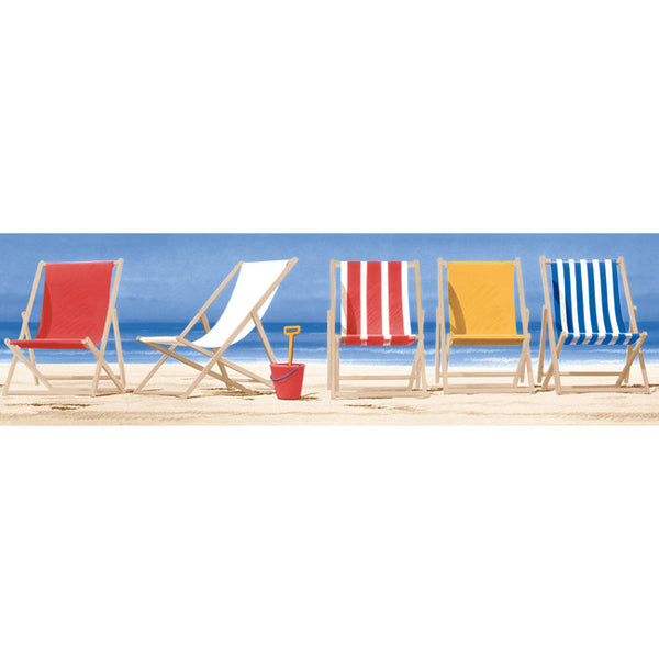 York Wallpaper BG1665BD Border Portfolio II Beach Chairs Border