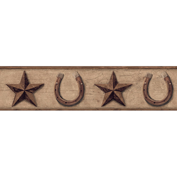 York Wallpaper BG1673BD Border Portfolio II Western Star Border