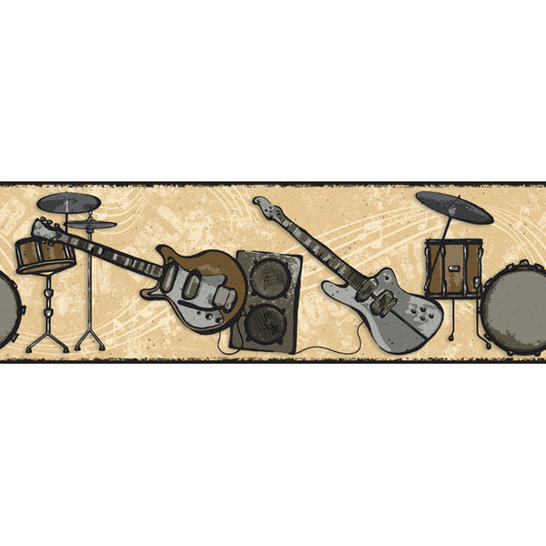 York Wallpaper BG1677B Border Portfolio II Rock N Roll Border