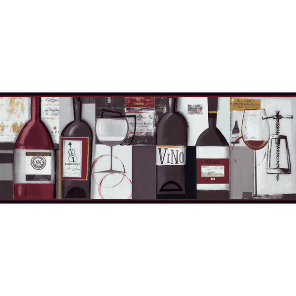 York Wallpaper BG1682BD Border Portfolio II Contemporary Wine Border