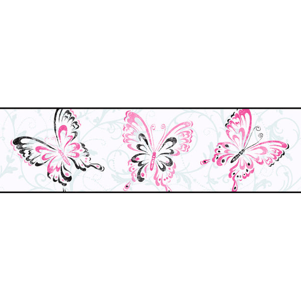 York Wallpaper BG1721B Border Portfolio II Butterfly/Scroll Border