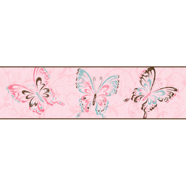York Wallpaper BG1722B Border Portfolio II Butterfly/Scroll Border
