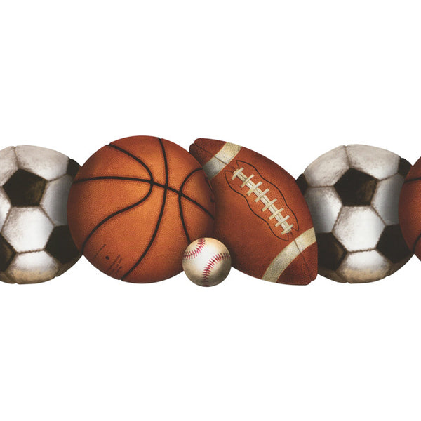 York Wallpaper BH1759B Border Portfolio II Let's Play Ball Border