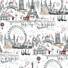 York BL0436 Black & White Novelty Euro Scenic Wallpaper